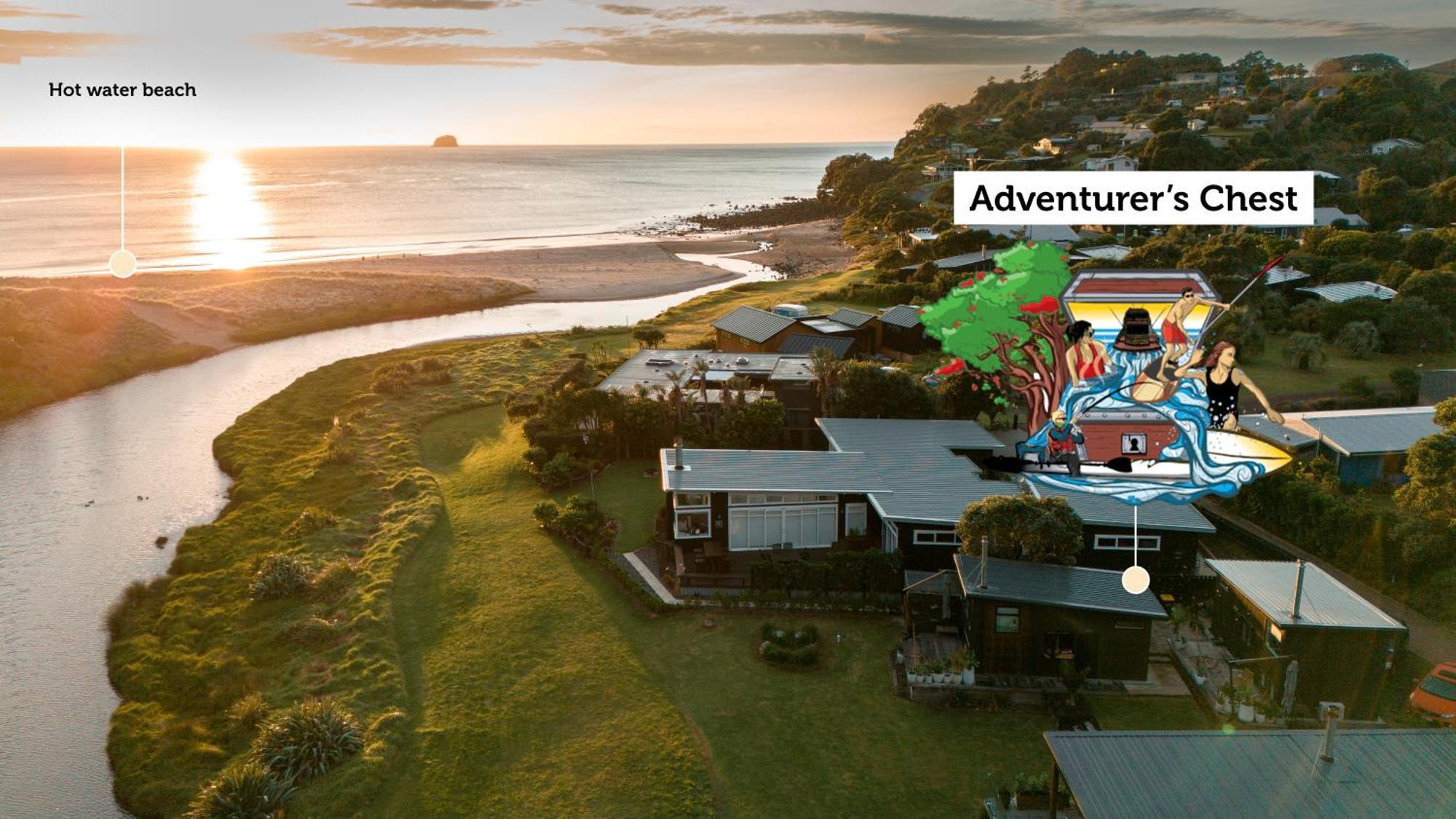 Adventurer'S Chest - Taiwawe Villa Hotwater Beach Bagian luar foto